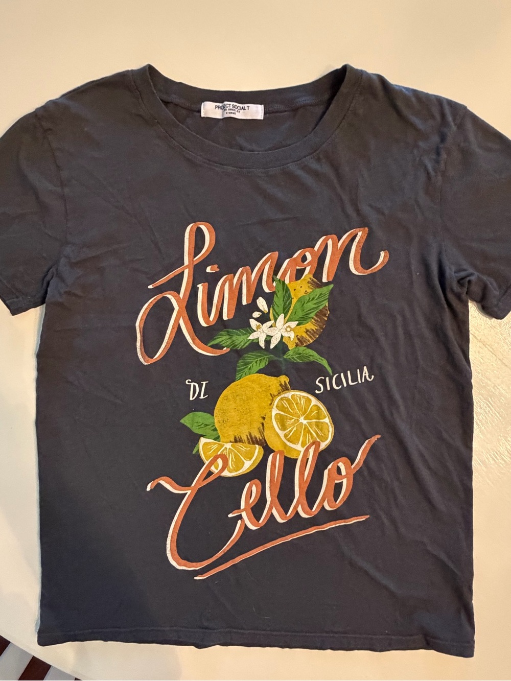 Project Social T Gray Crewneck Limon Cello